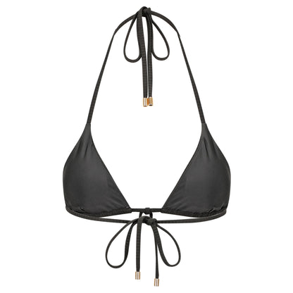 Triangle Bikini Top-Ribbed Black