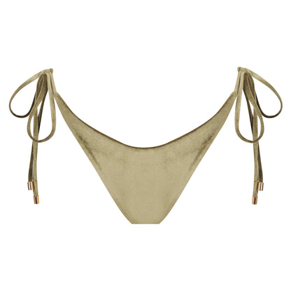 Thin Tie Side Bikini Bottom-Velvet Green