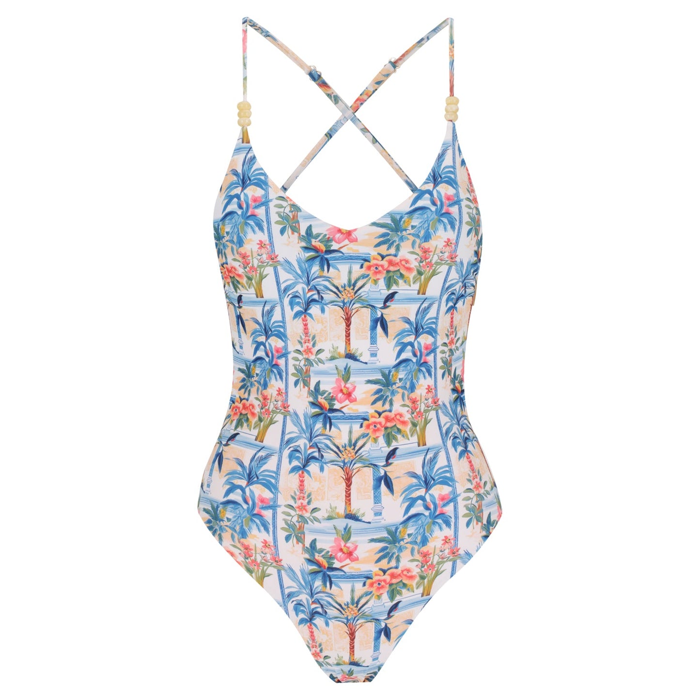 Cross Back One Piece-Positano Sun