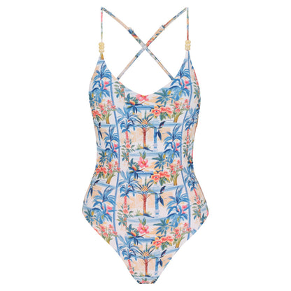 Cross Back One Piece-Positano Sun