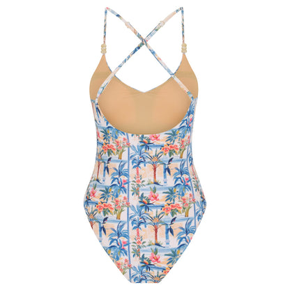 Cross Back One Piece-Positano Sun