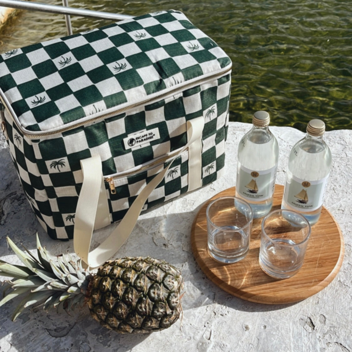Cooler Bag-Large-Check Palm Kale